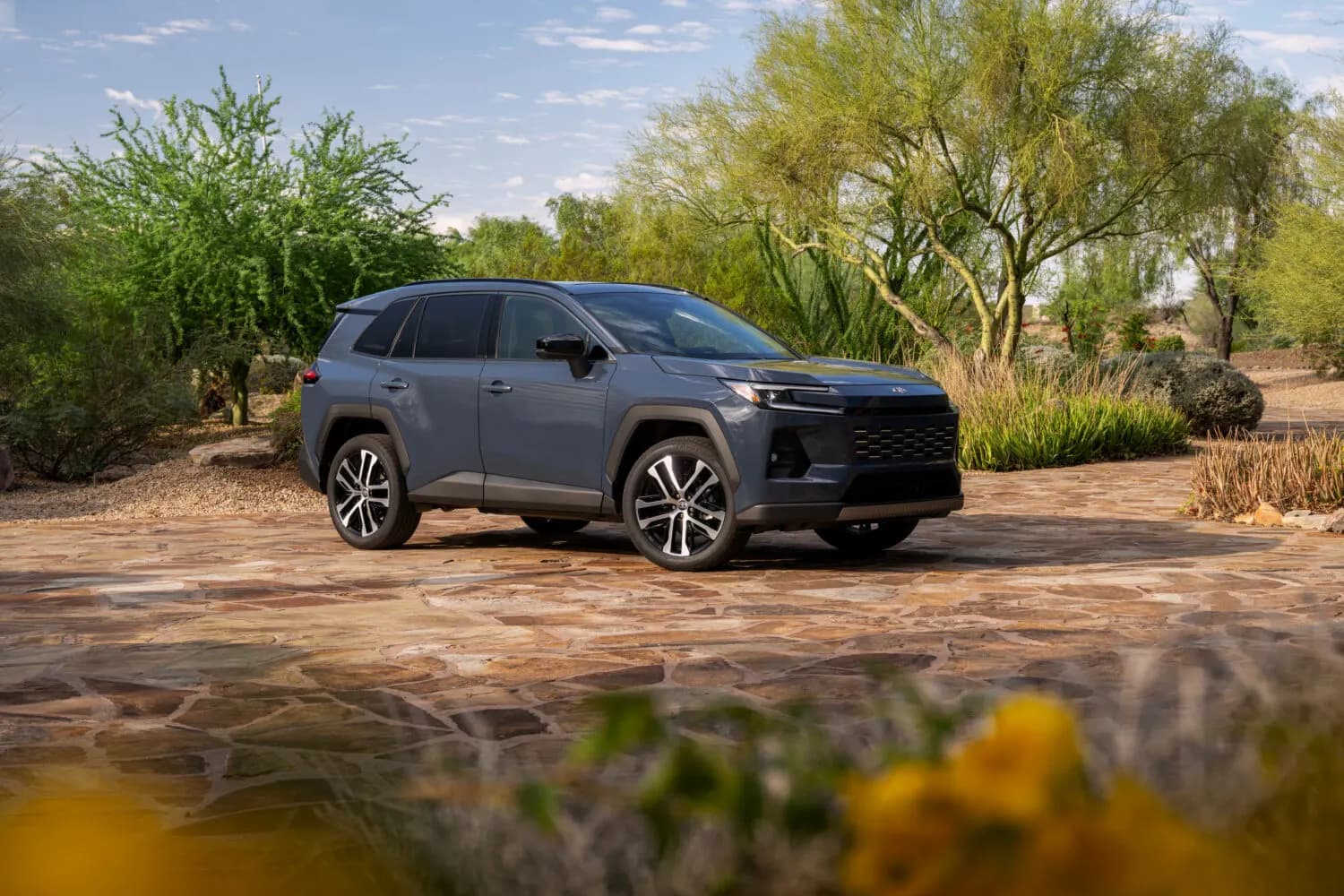 Toyota RAV4 SUV side profile ready for inspection